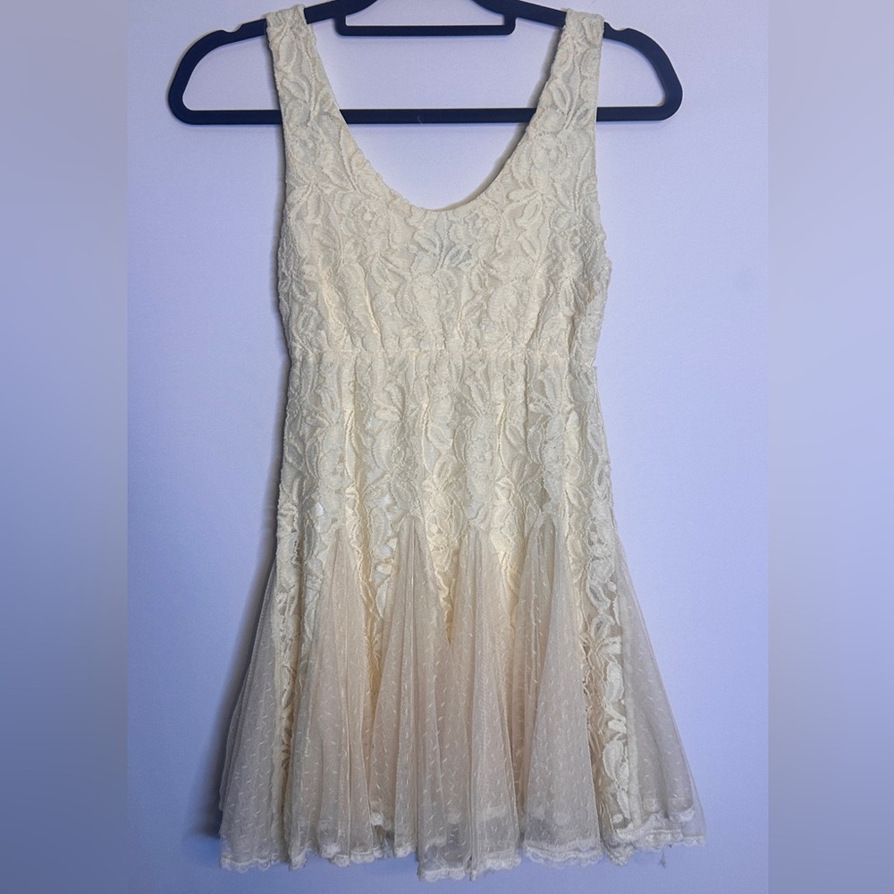 Star Shop London Ivory Lace Babydoll Mini Dress XS | Feminine Fit & Flare